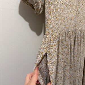 Mikarose Floral Maxi Dress in Cream and Yellow